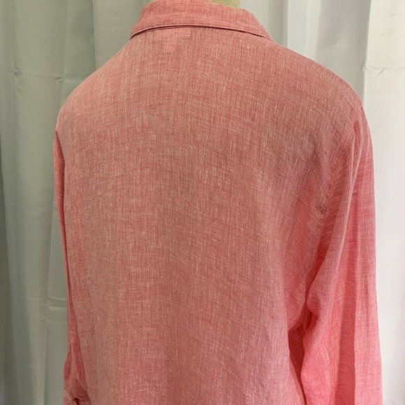 J Jill Love Linen Long Sleeve Button Front Shirt - Picture 5 of 6